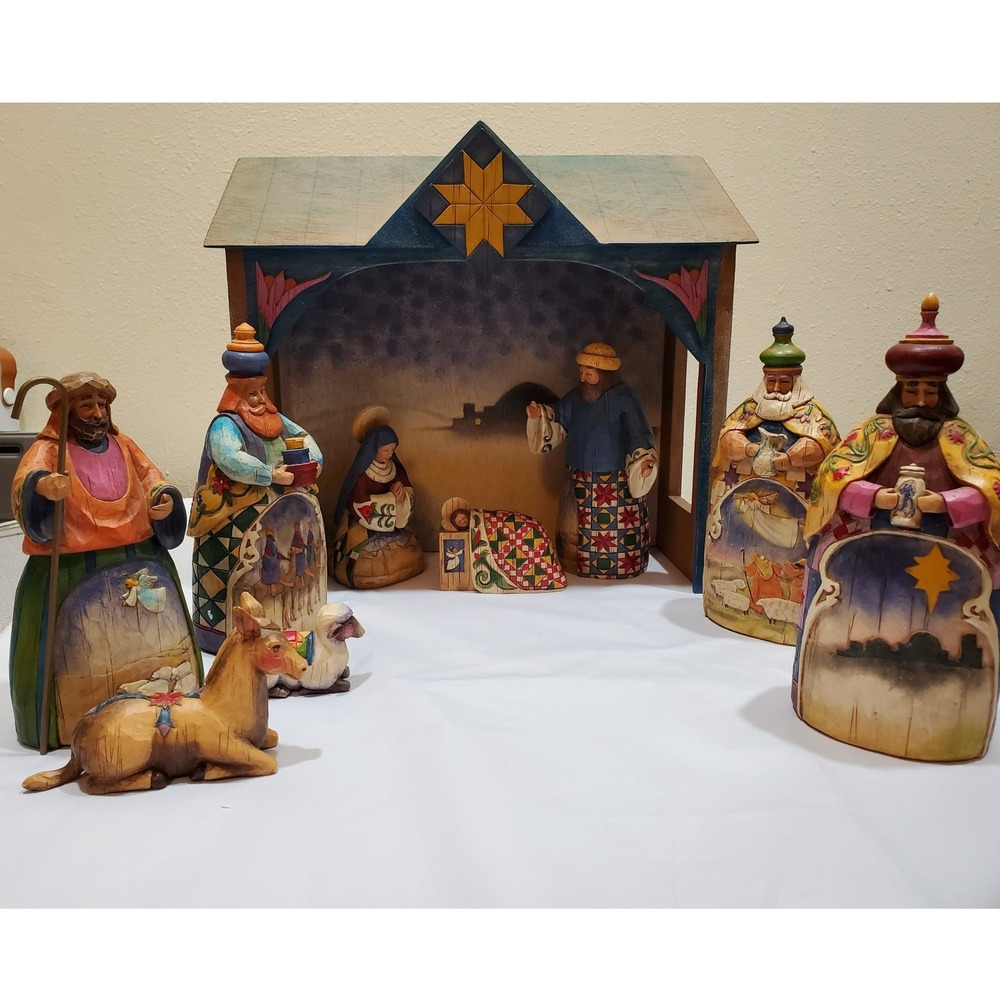 Jim Shore Heartwood Enesco Nativity Jesus Stable Wise Men shepard Original Boxes